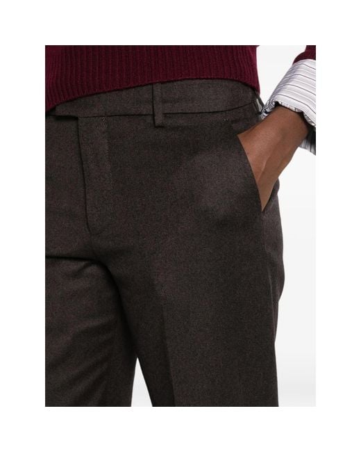 Berwich Black Pressed-Crease Belt-Loop Trousers