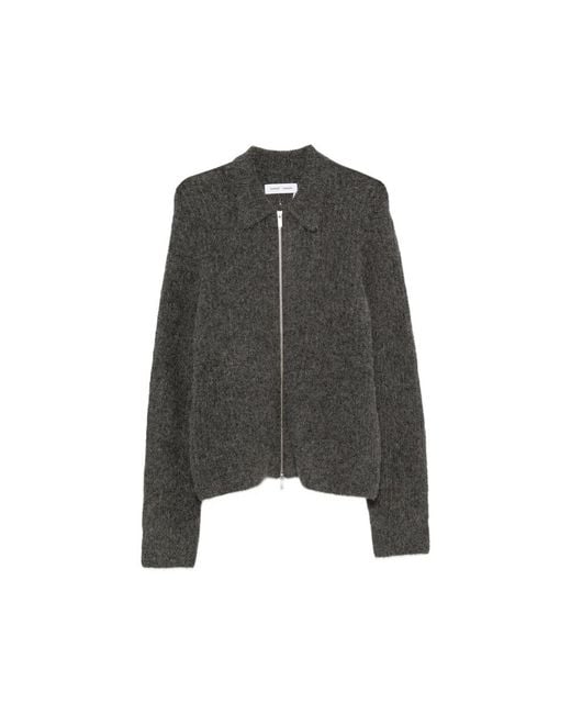 Samsøe & Samsøe Gray Zip-Up Collared Cardigan for men