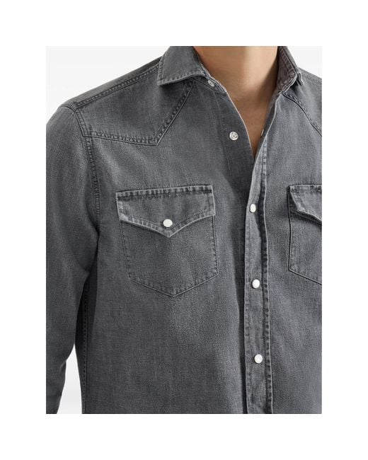 Brunello Cucinelli Gray Shirts for men