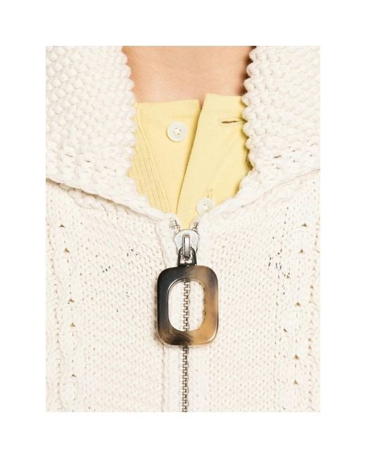 J.W. Anderson Natural Cable-Knit Zip-Up Cardigan for men