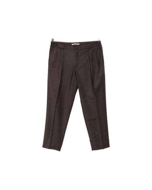 BRIGLIA Gray Portobellos Pleated Pressed-Crease Trousers for men