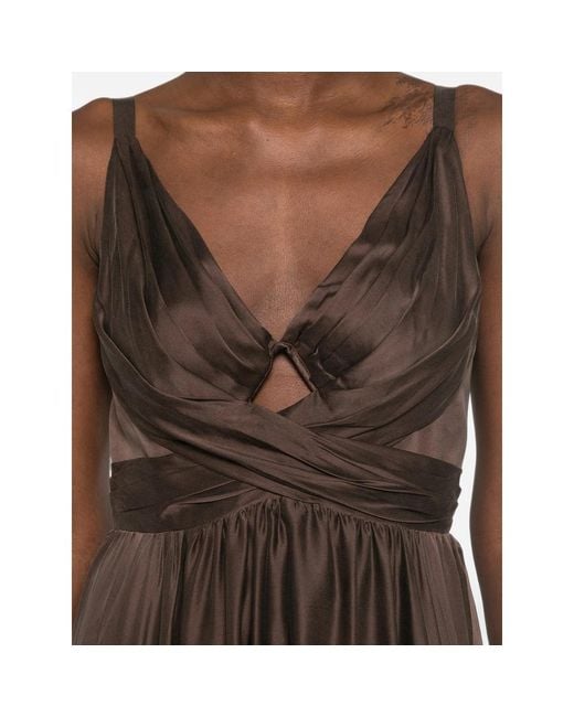 Zimmermann Brown Ruched Cut-Out Maxi Dress