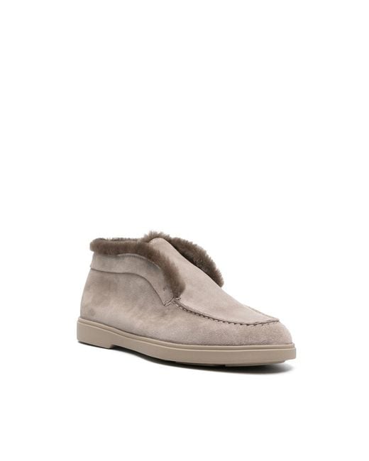 Santoni Gray Suede Boots