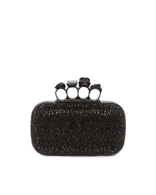 Alexander McQueen Black Knuckle Clutch Bag