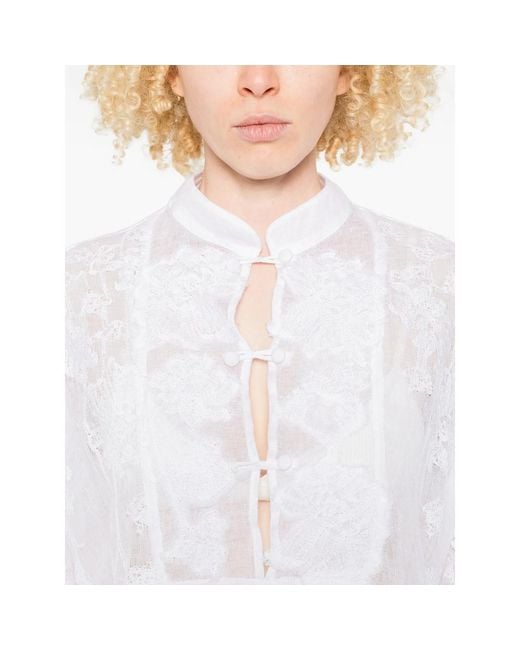 Ermanno Scervino White Dress Linen