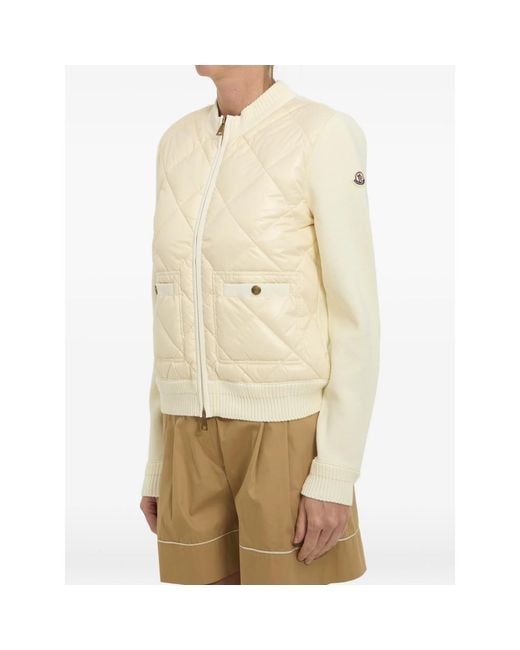 Moncler Natural Diamond-Quilted Padded Jacket