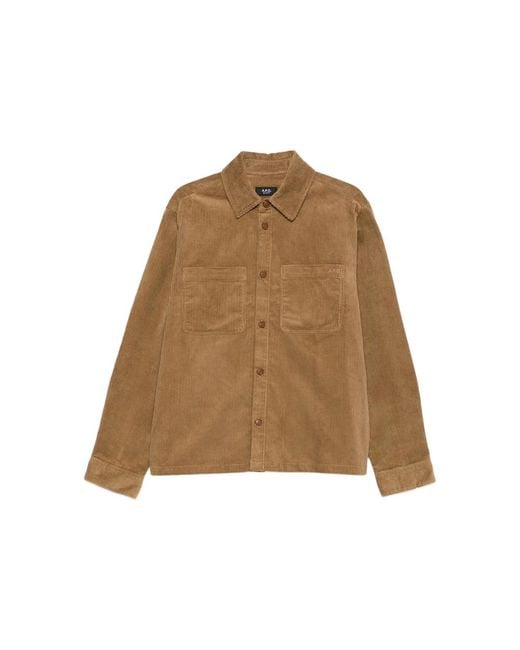 A.P.C. Natural A. P.C. Corduroy Shirt Jacket for men