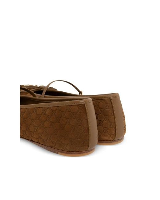 Gucci Brown Horsebit Ballet Flats