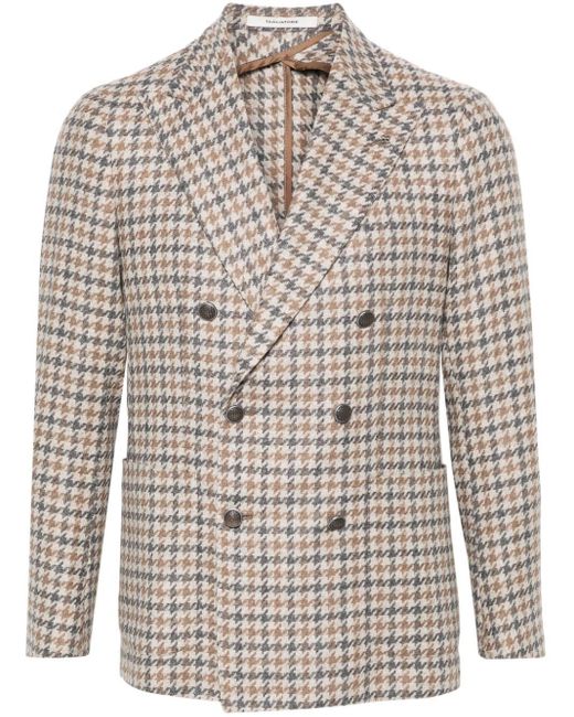 Tagliatore Natural Houndstooth Double-Breasted Blazer for men