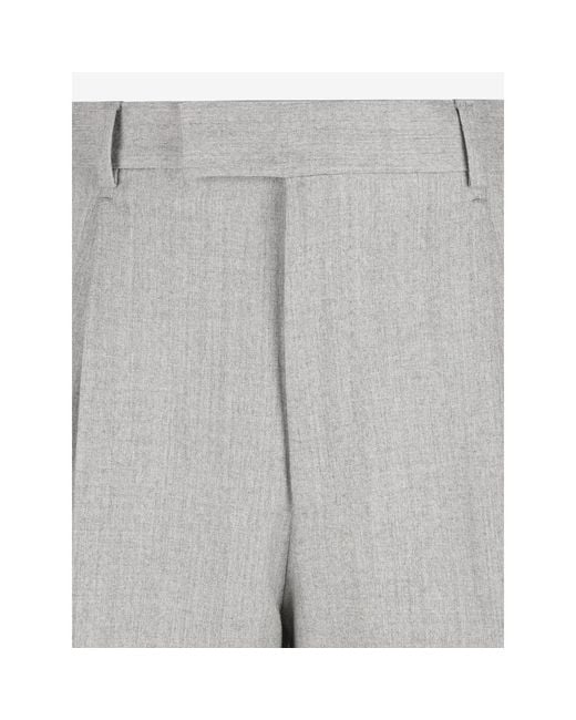 Zegna Gray Pleated Tapered Trousers for men