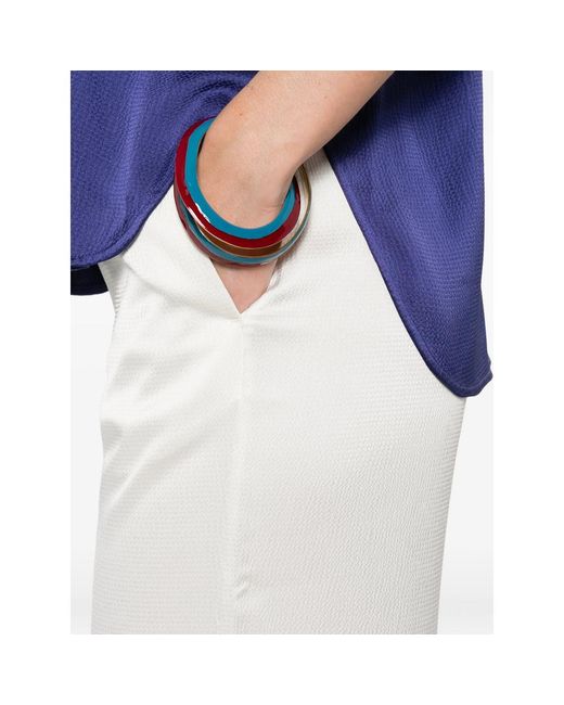 Calvin Klein White Trousers Polyester-Blend