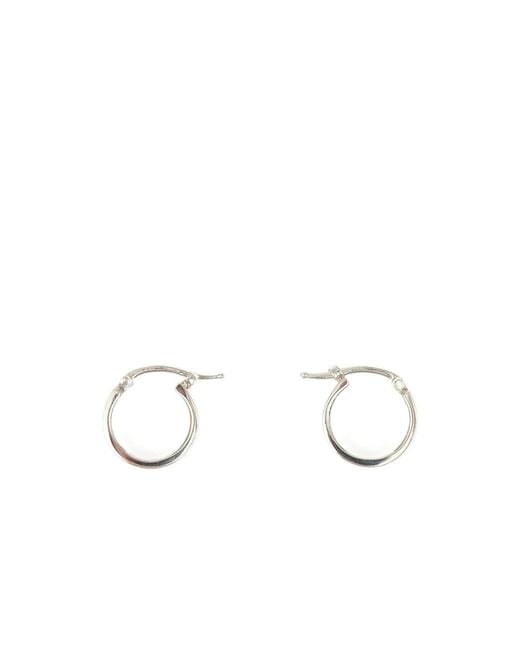 MM6 by Maison Margiela White Polished Hoop Earrings for men