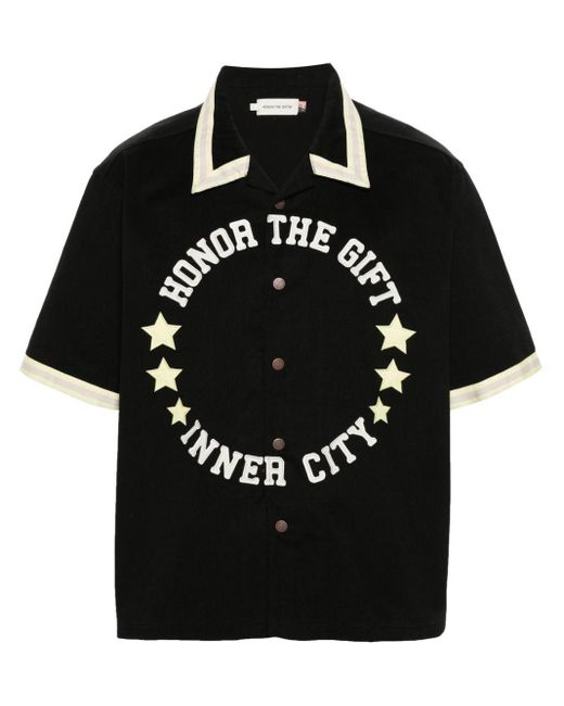 Honor The Gift Black Tradition Logo-Embroidered Shirt for men