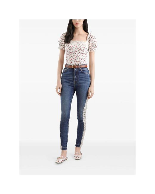 Dolce & Gabbana White Shirt With Lace Trim