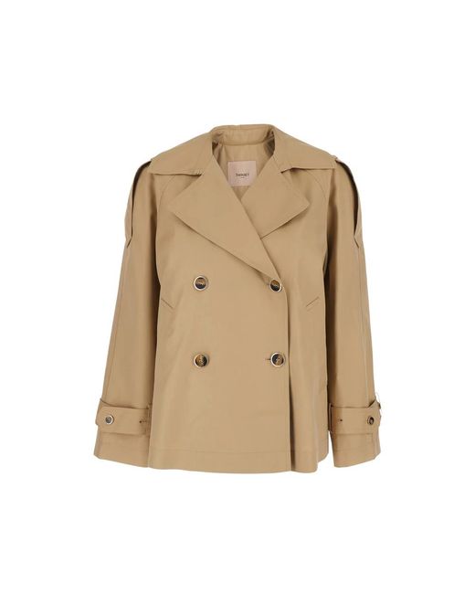 Twinset Natural Double-Breasted Jacket