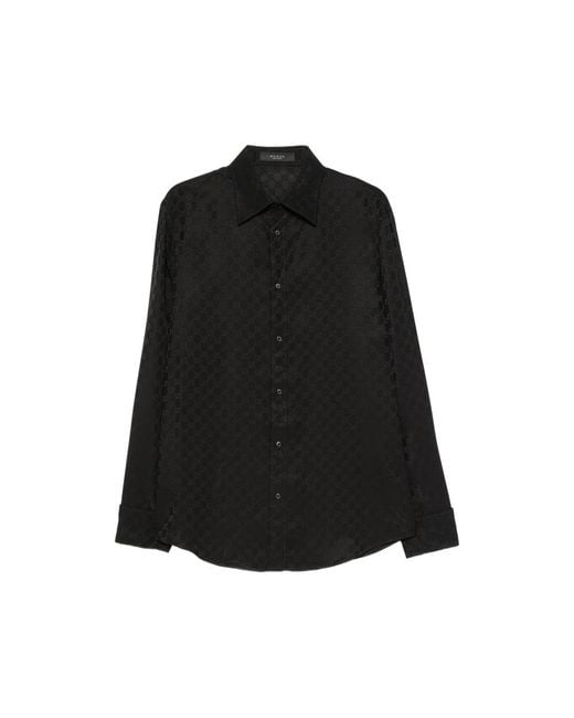Gucci Black Logo-Pattern Shirt for men