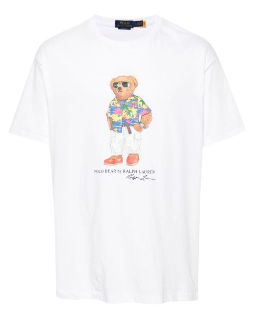 Polo Ralph Lauren White Polo Bear-Print Cotton T-Shirt for men
