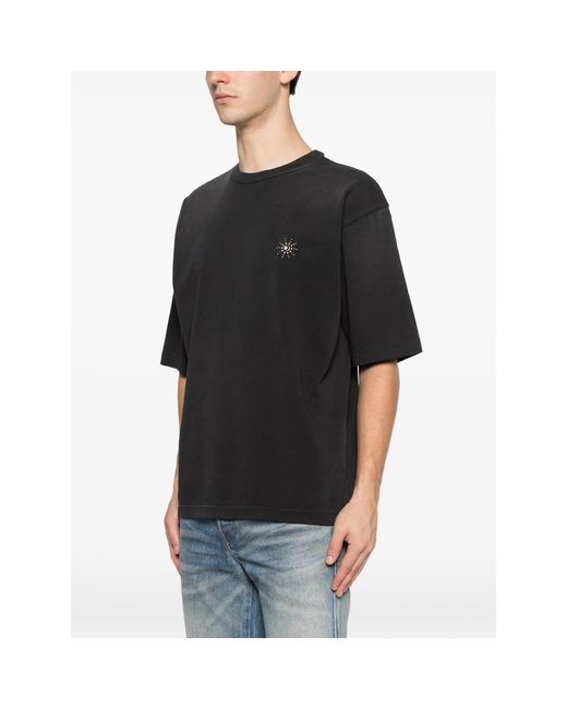 HTC Black Stud-Embellished Logo-Print T-Shirt for men