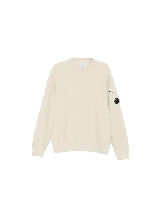 C P Company Natural C. P. Company Lens-Detail Sleeve-Pocket Sweatshirt for men
