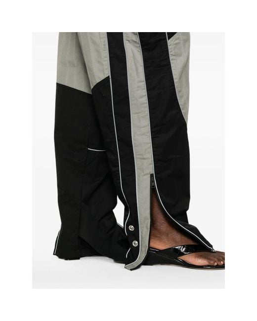 The Attico Gray Logo-Patch Trousers