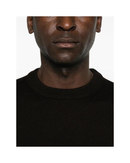 La Fileria Black Ribbed-Trim Sweater for men