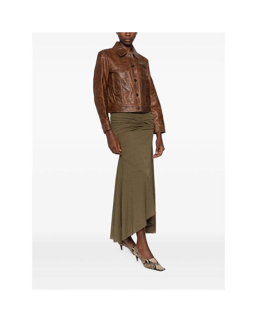 Nili Lotan Brown Susannah Leather Flap-Pocket Jacket