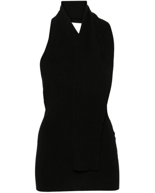 Fendi Black Halterneck Knitted Top