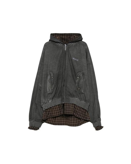 MADFRENZY Gray Hooded Jacket for men