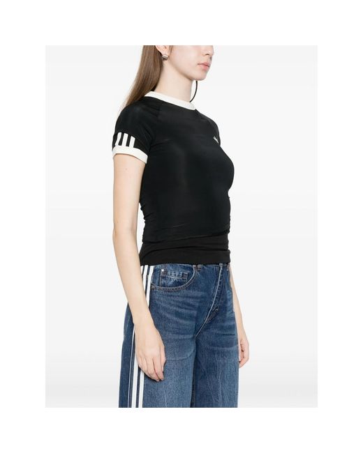 Adidas Black Three Stripe Logo T-Shirt