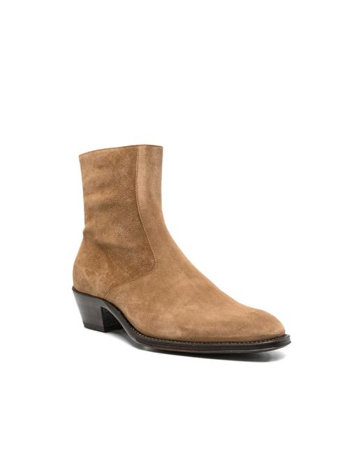 Eraldo Brown Suede Side-Zip Cowboy Boots for men