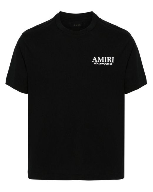 Amiri Black Bones Stacked Cotton T-Shirt for men
