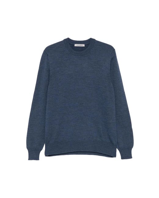 Fileria Blue Crew-Neck Wool Sweater for men