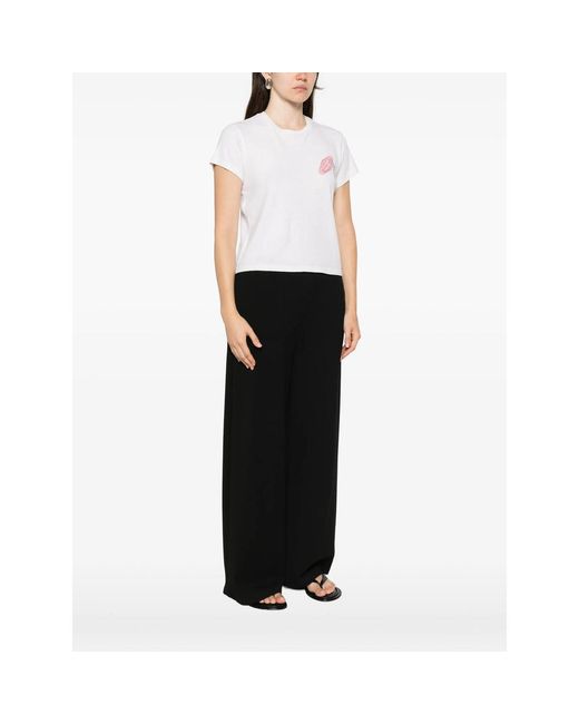 Re/done White Graphic-Print Short-Sleeve T-Shirt