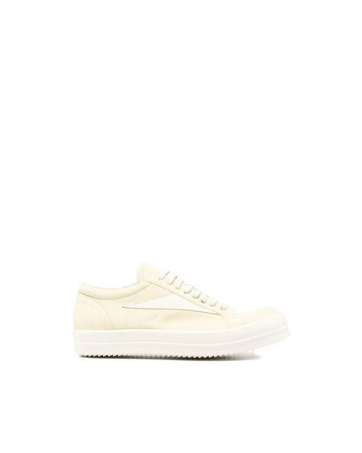 Rick Owens White Side Stripe Sneakers for men