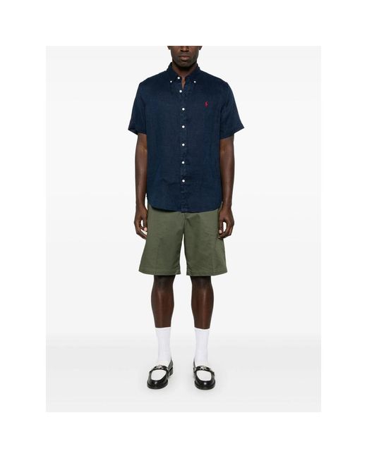 Ralph Lauren Blue Shirt Linen for men