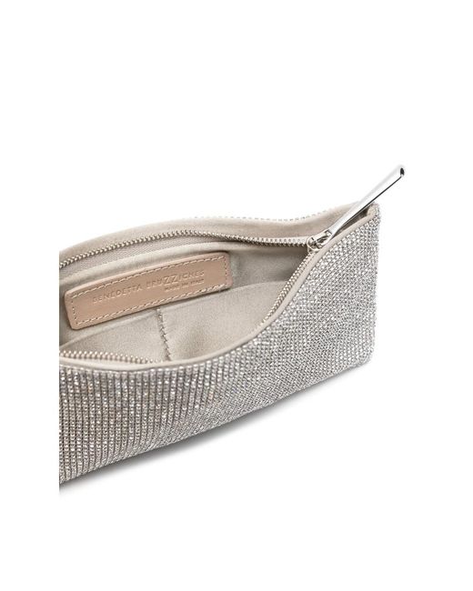 Benedetta Bruzziches Gray Your Best Friend Rhinestoned Clutch