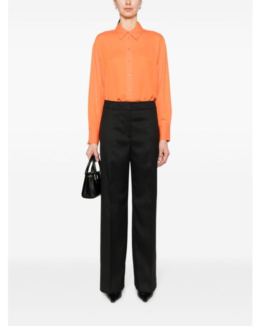 Calvin Klein Orange Spread-Collar Long-Sleeve Shirt