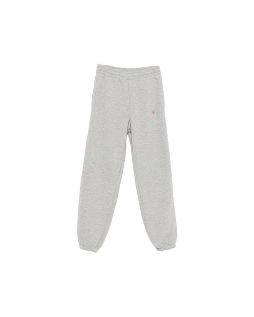 Anine Bing Gray Karter Logo-Embroidered Elasticated Track Pants