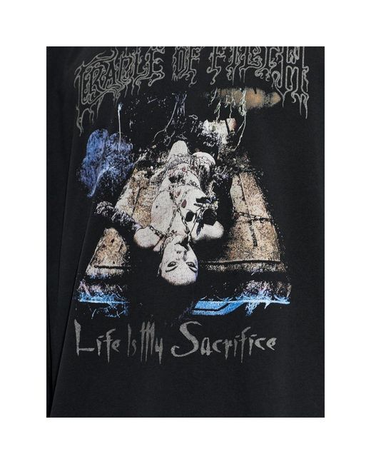 Vetements Black Graphic-Print Long-Sleeve T-Shirt for men