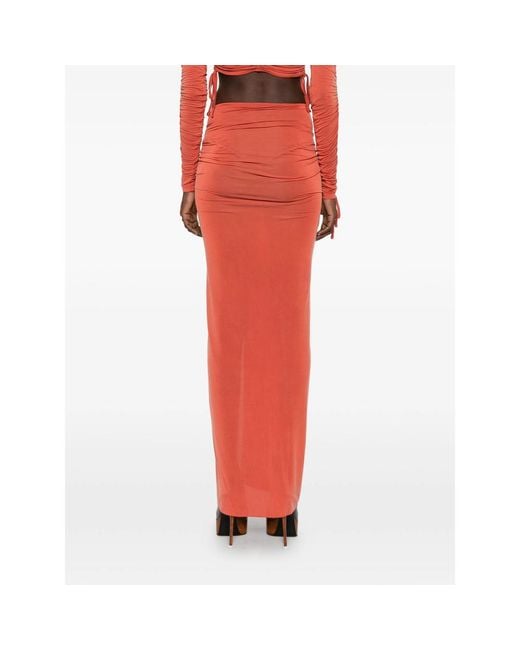 Balmain Red Maxi Skirts