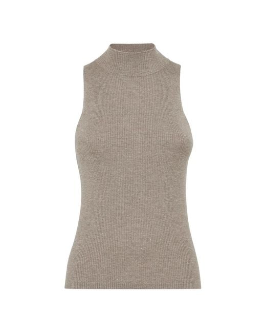 Brunello Cucinelli Gray Knitted Top