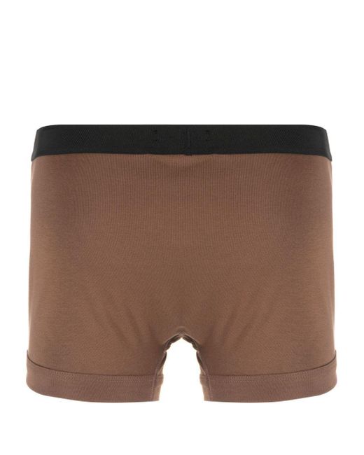 Tom Ford Brown Logo-waistband Stretch-cotton Boxers for men
