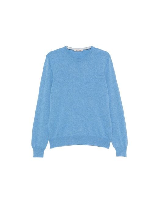 Fileria Blue Crew-Neck Long-Sleeve Sweater for men