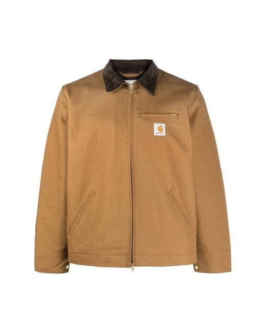 Carhartt Brown Detroit Contrasting-Collar Cotton Jacket for men