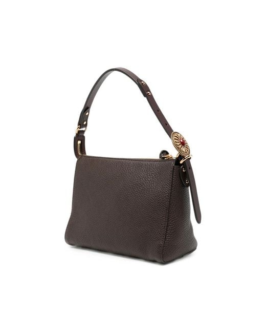 Etro Black Grainy Leather Shoulder Bag
