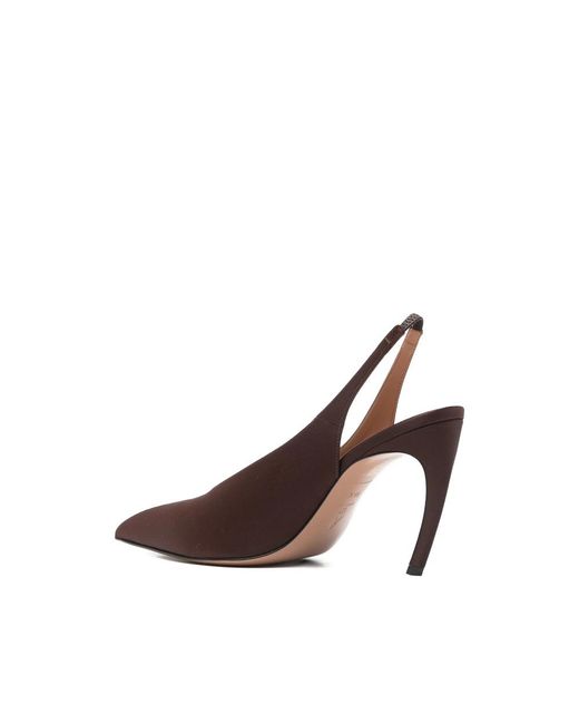 The Attico Brown Pointed Toe Slingback Heels