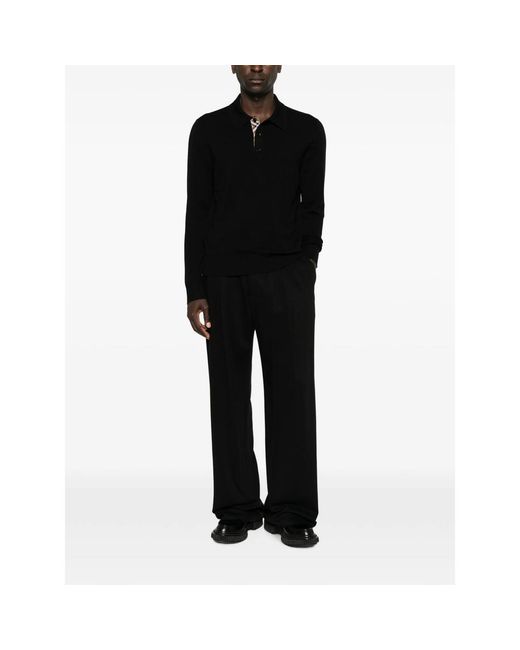 Burberry Black Long-Sleeve Polo Shirt for men
