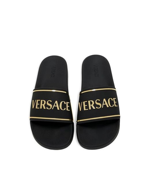Versace Black Sliders for men