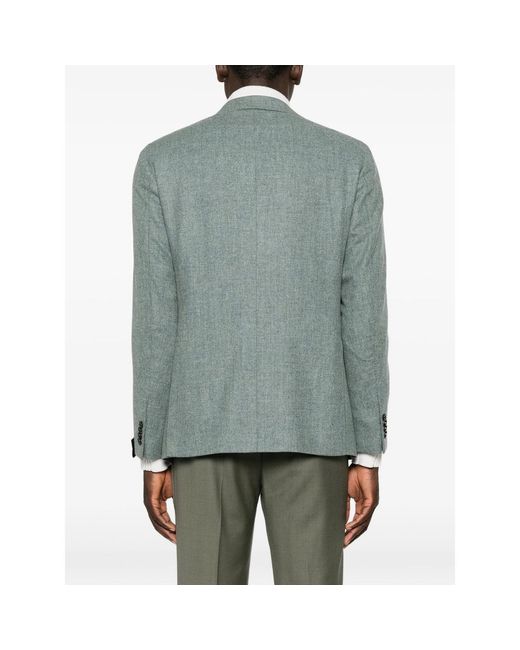 Caruso Blue Aida Single-Breasted Blazer for men