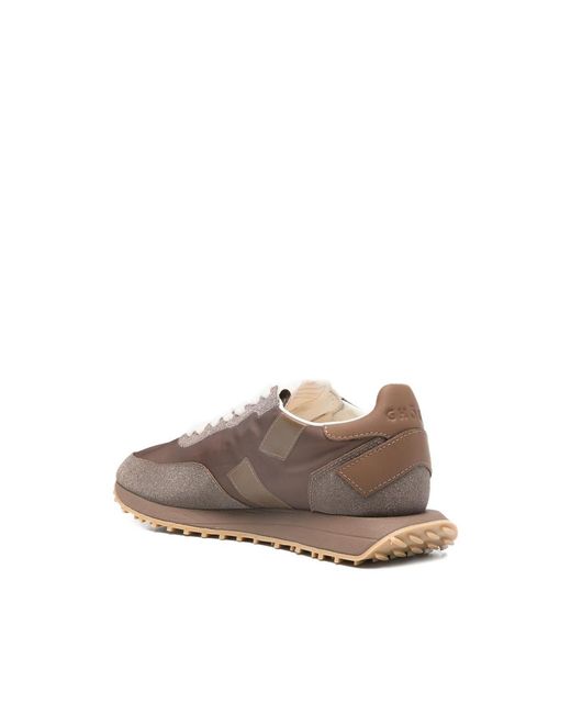 GHOUD VENICE Brown Rush Glitter-Detail Panel Sneakers